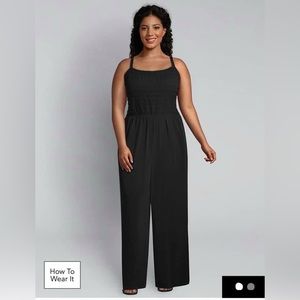 EUC Lane Bryant Plus Size Jumpsuit with Smocking. 18 short.